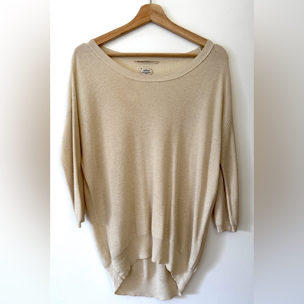 Wilfred Cream Cashmere and Silk Sweater